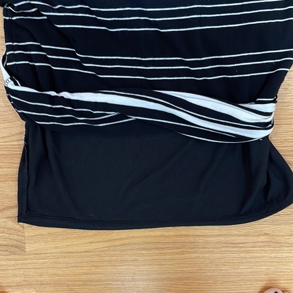 MAX STUDIO Jersey Knit Bodycon Skirt - L (Black & White Striped) - Picture 4 of 5